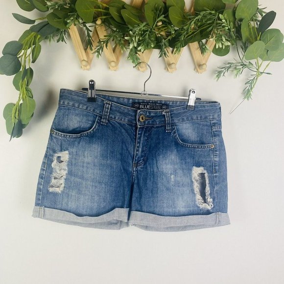 BlueSteel Pants - BlueSteel Size 40 Denim Shorts distressed 36W